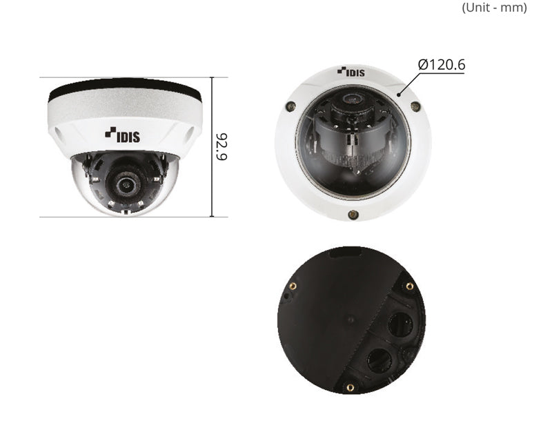 Arecont DC-D4516WRX IDIS, 5M IR Dome Camera, Vandal IK 10, IP67, H.265@30ips, 1/2.8" CMOS, 2.8mm, DirectIP 2.0, ONVIF, Alarm