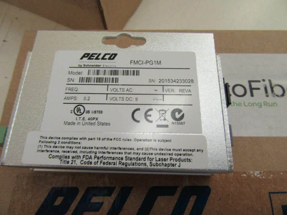 Pelco FMCI-PG1M NDAA Compliant MEDIA CNVRT-SFP 1000M ICH MINI