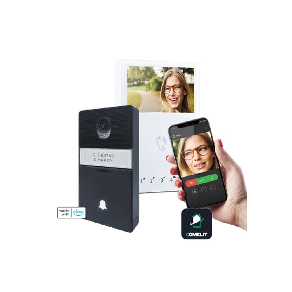 Comelit HFX-700W Single Button A/V 2 Wire Wi-Fi Intercom Kit 4.3" Video