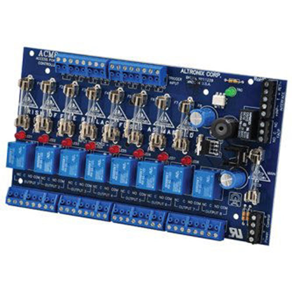 Altronix ACM8 Access Power Controller, 8 Fused Relay Outputs, FAI, Board