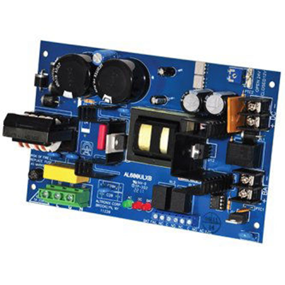 Altronix AL600ULXB Power Supply Charger, Single Class 2 Output, 12/24VDC @ 6A, 115VAC, Board