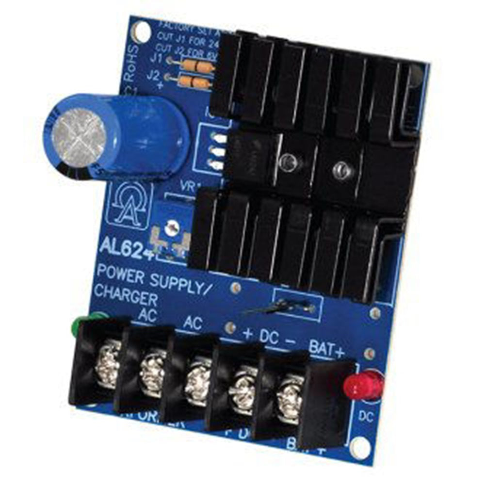 Altronix AL624 Linear Power Supply Charger, Single Class 2 Output, 6/12/24VDC @ 1.2A, 16 to 24VAC, Board