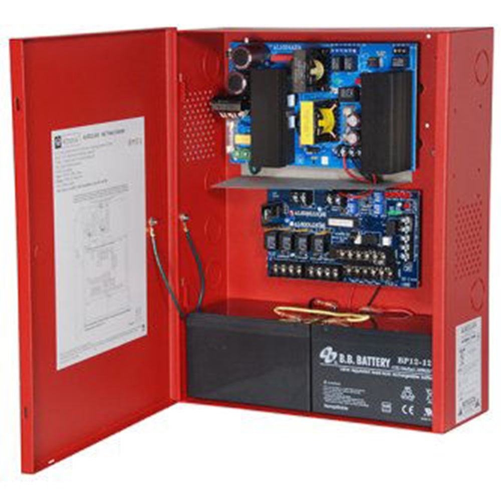 Altronix AL802ULADA NAC Power Supply, 2 Class A or 4 Class B Outputs, 24VDC @ 8A, 120VAC, Red BC400 Enclosure
