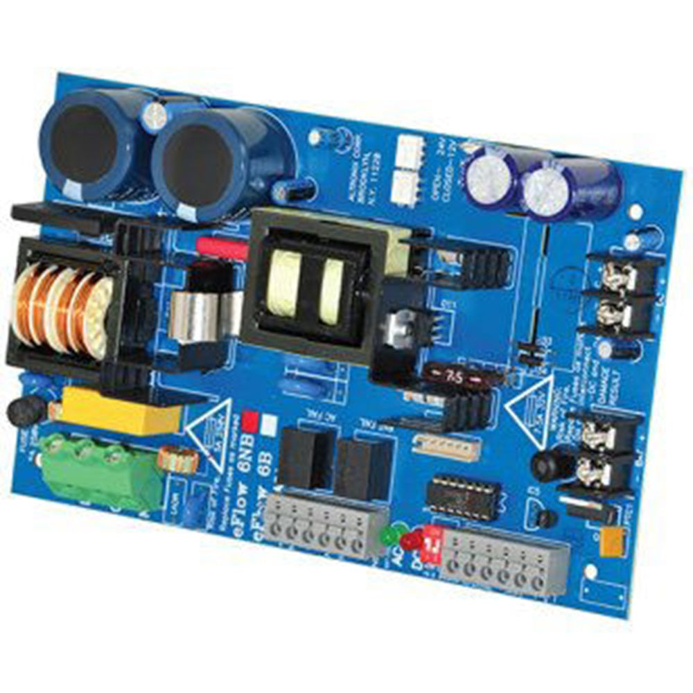 Altronix EFLOW6NB Power Supply Charger, Single Output, 12/24VDC @ 6A, Aux Output, FAI, LinQ2 Ready, 115VAC, Board
