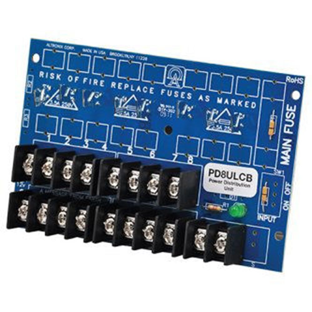 Altronix PD8ULCB Power Distribution Module, 8 PTC Outputs up to 28VAC/VDC, Board