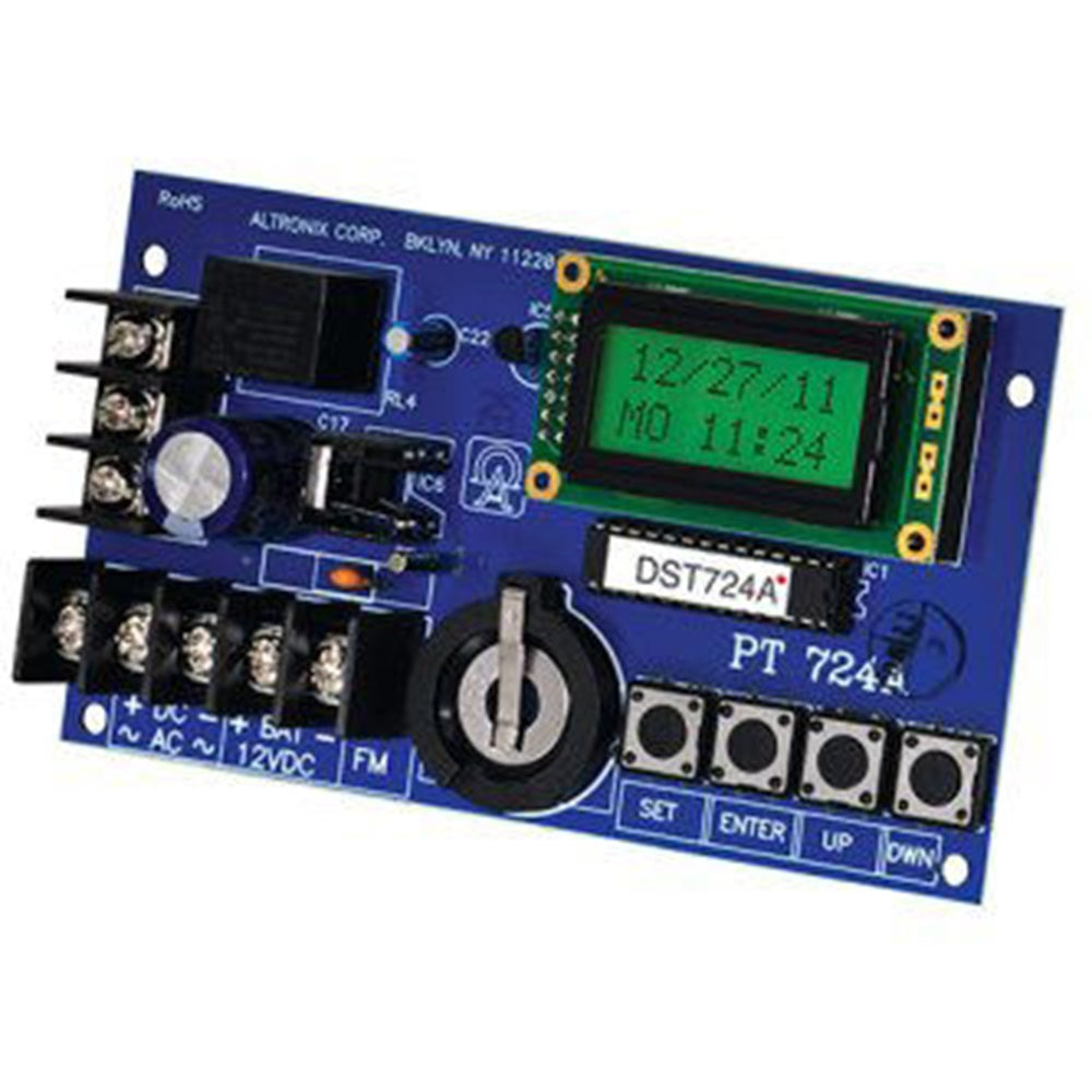 Altronix PT724A Timer, 365 Day 24 Hour Annual Event, 1 Channel, LCD Display, Battery Charger, Board