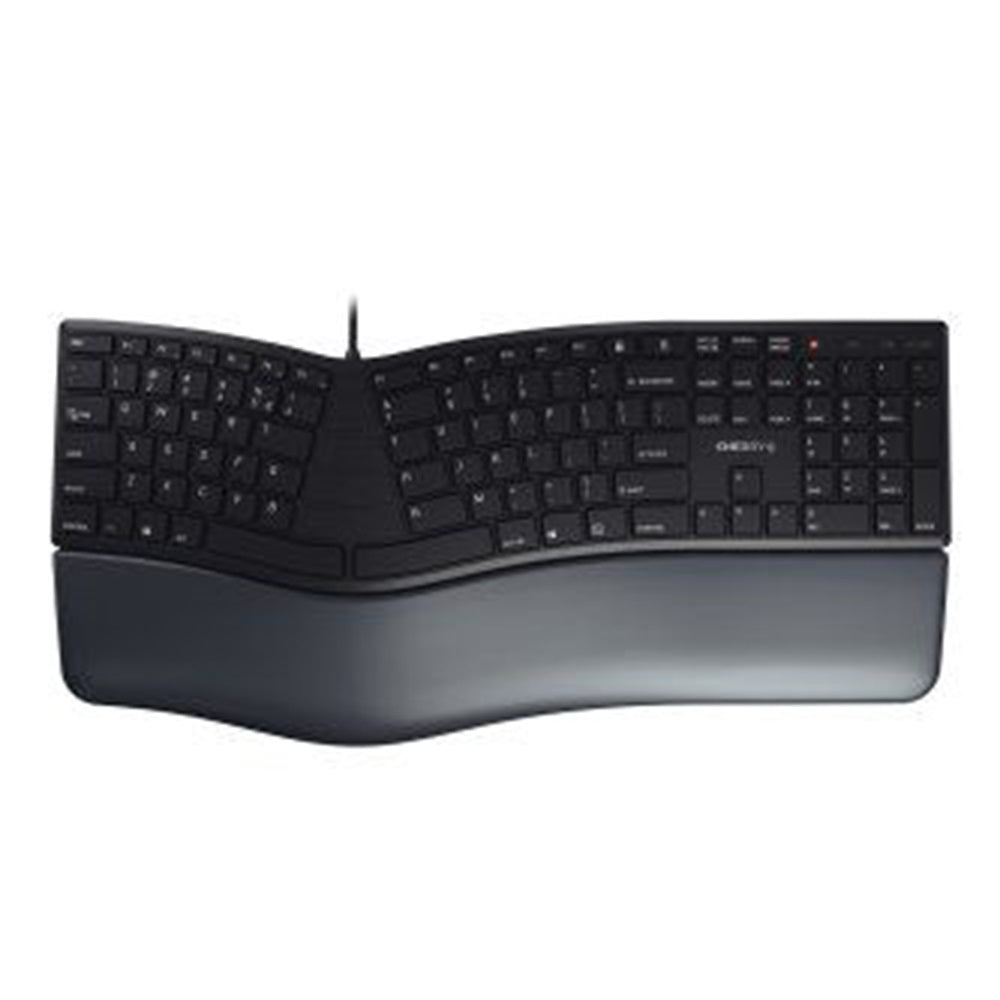 Cherry JK-4500EU-2 KC 4500 ERGO keyboard, USB, black; supports an ergonomic posture when using the computer; soft padded palm
