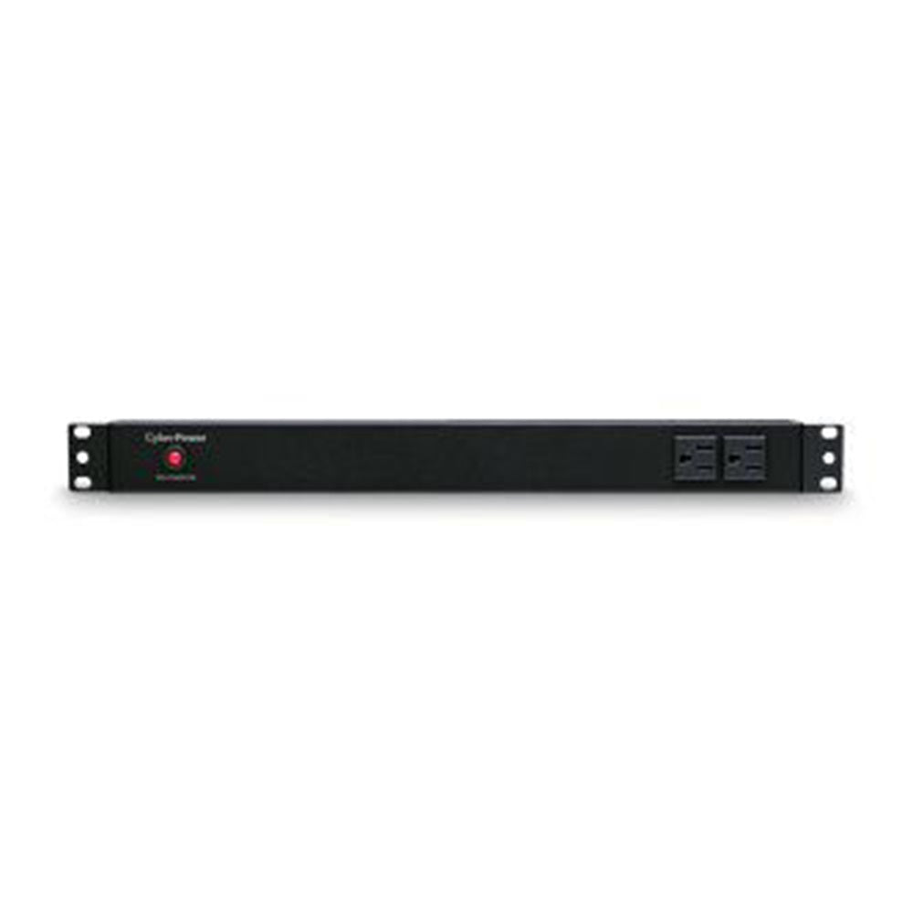 CyberPower PDU15B2F8R 15A (Derated to 12A), 120 V, 50Hz/60Hz, NEMA 5-15P plug, 10 NEMA 5-15R, 1U Rackmount, 15 ft cord, Limited