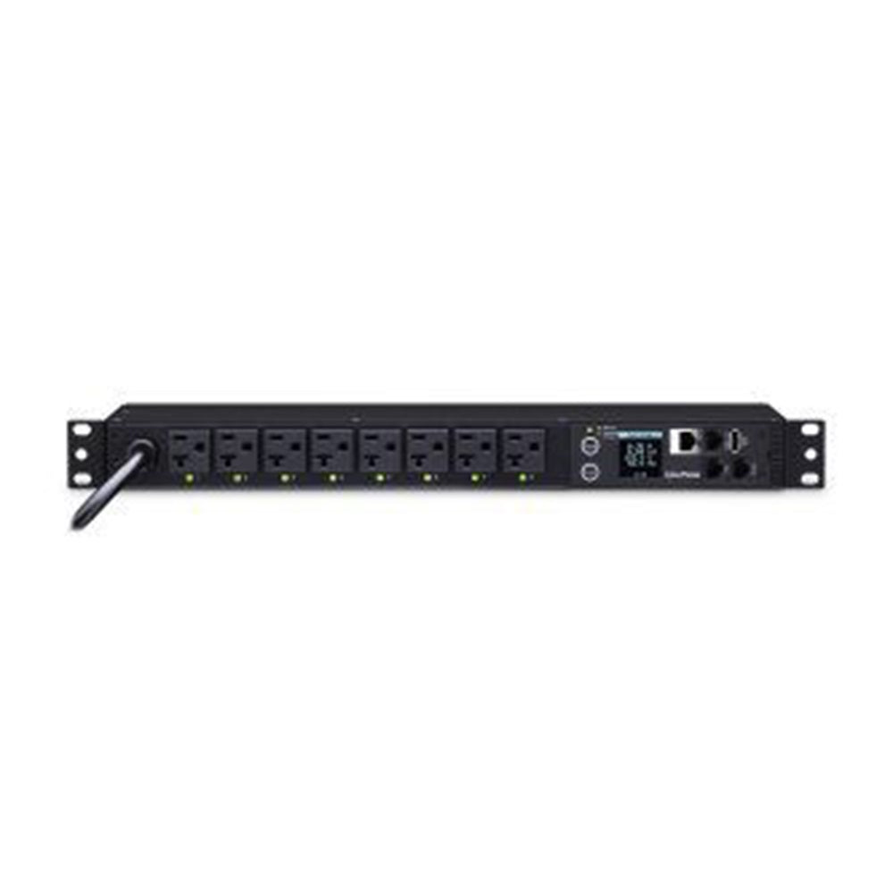 CyberPower PDU41002 Switched PDU 20A 120V NEMA (L)5-20P input 8 NEMA 5-20R output 12ft cord 1U 3 Year Warranty