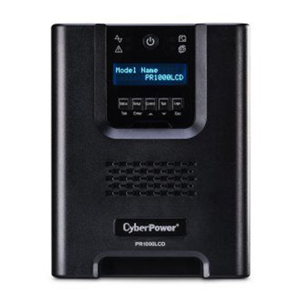 CyberPower PR1000LCD 1000VA/700W, Pure Sine Wave, NEMA 5-15P, 6 ft cord, 8 NEMA 5-15R, USB, Serial, SNMP, Relay, EPO, PowerPanel
