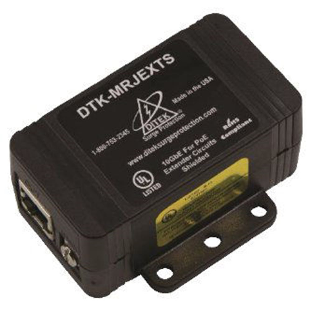 Ditek DTK-MRJEXTS Single Channel 10GbE PoE Extender Protector- Shielded RJ45 Connection