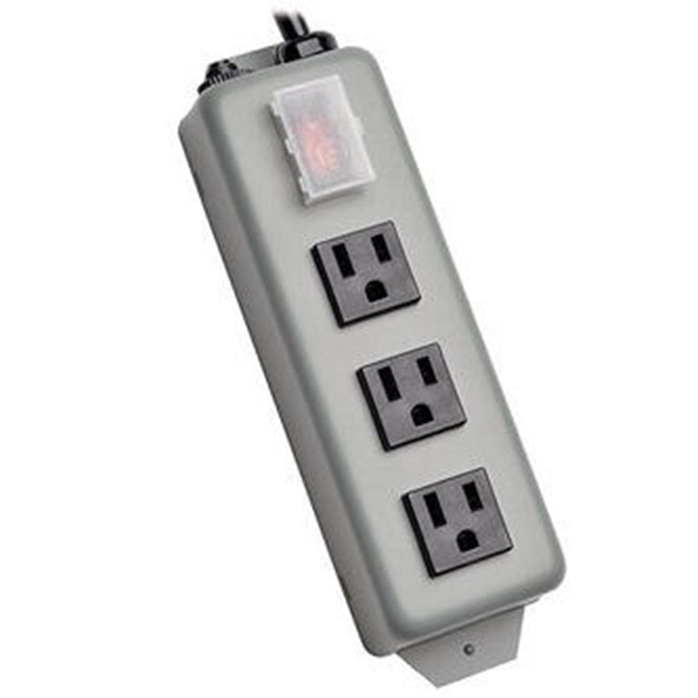Eaton 3SP9 Industrial Power Strip, 3-Outlet, 9 ft. (2.7 m) Cord, NEMA 5-15P Plug, Switch Guard