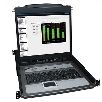 Eaton B020-U08-19-K NetDirector 8-Port 1U Rack-Mount Console KVM Switch with 19-in. LCD + 8 PS2/USB Combo Cables