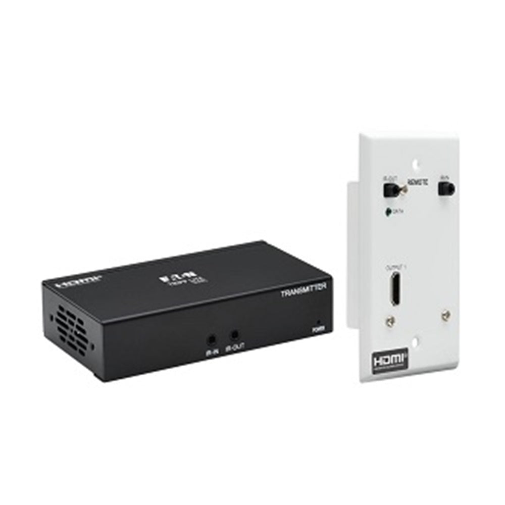 Eaton B127A-1A1-BHFH HDMI over Cat6 Extender Kit, Box Transmitter/Wall Plate Receiver, 4K 60 Hz, 4:4:4, IR, PoC, HDR, HDCP 2.2