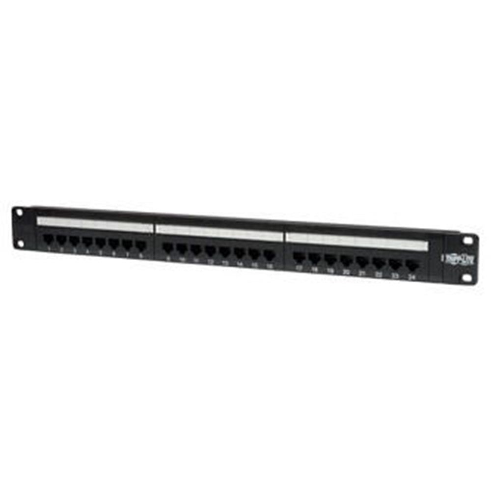 Eaton N052-024 24-Port 1U Rack-Mount Cat5e 110 Patch Panel, 568B, RJ45 Ethernet, TAA