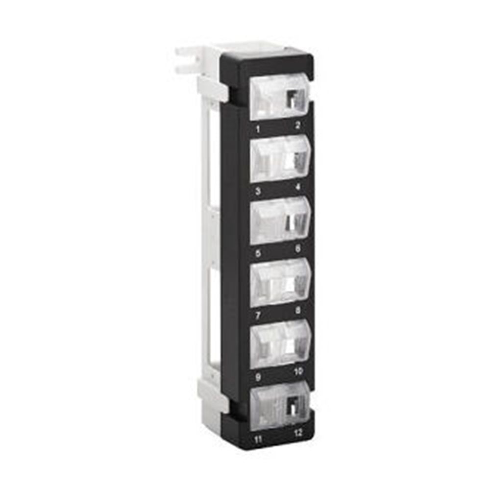 Eaton N062-012-KJ-WM 12-Port Wall-Mount Patch Panel for UTP Keystone Jacks, Rotatable Modules