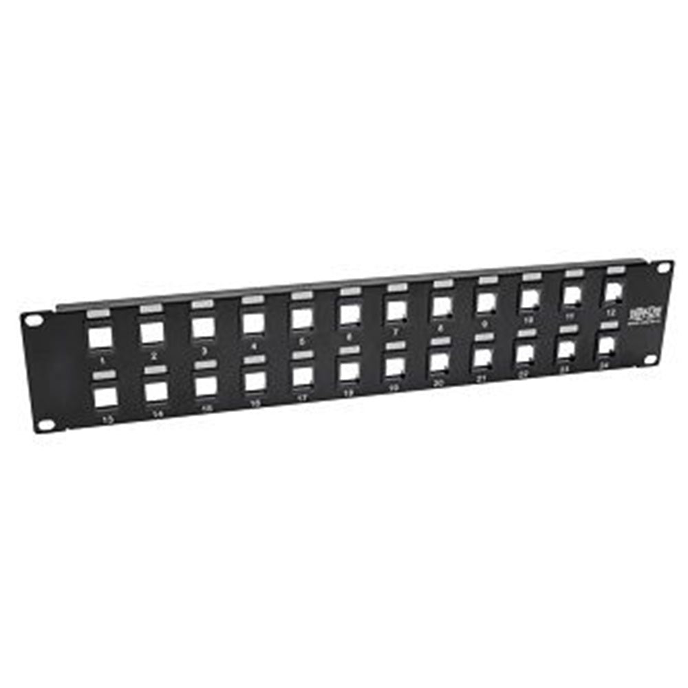 Eaton N062-024-KJ 24-Port 2U Rack-Mount Unshielded Blank Keystone/Multimedia Patch Panel, RJ45 Ethernet, USB, HDMI, Cat5e/6