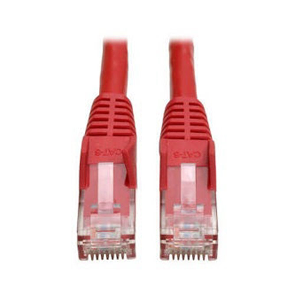 Eaton N201-001-RD Cat6 Gigabit Snagless Molded (UTP) Ethernet Cable (RJ45 M/M), PoE, Red, 1 ft. (0.31 m)