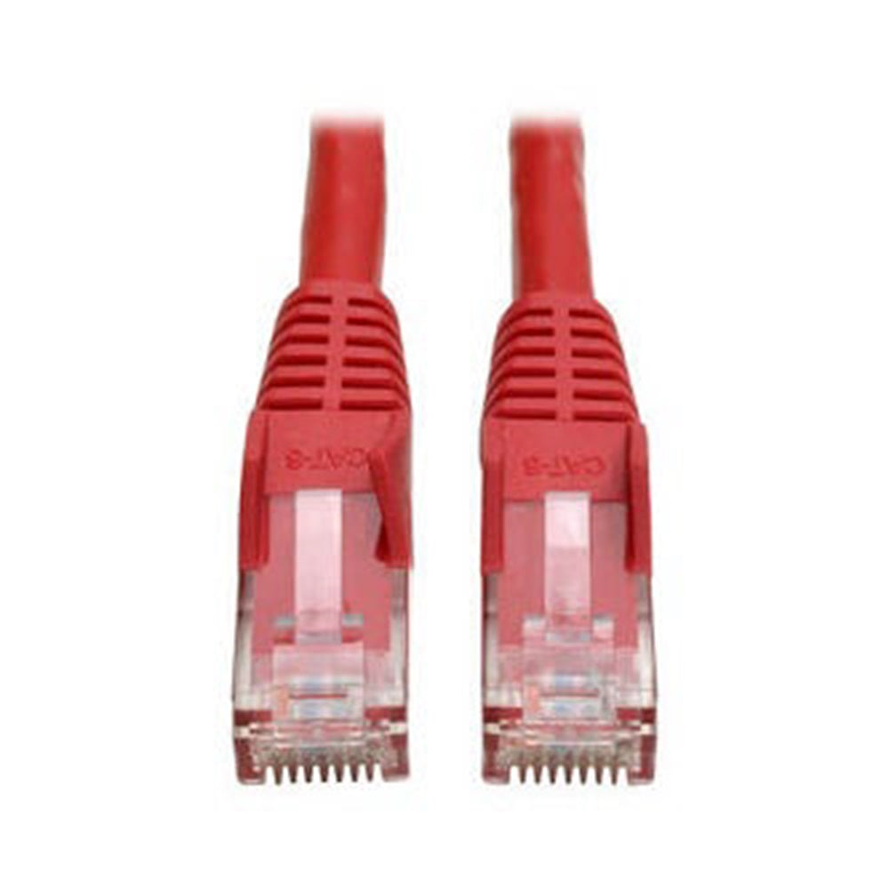 Eaton N201-003-RD Cat6 Gigabit Snagless Molded (UTP) Ethernet Cable (RJ45 M/M), PoE, Red, 3 ft. (0.91 m)