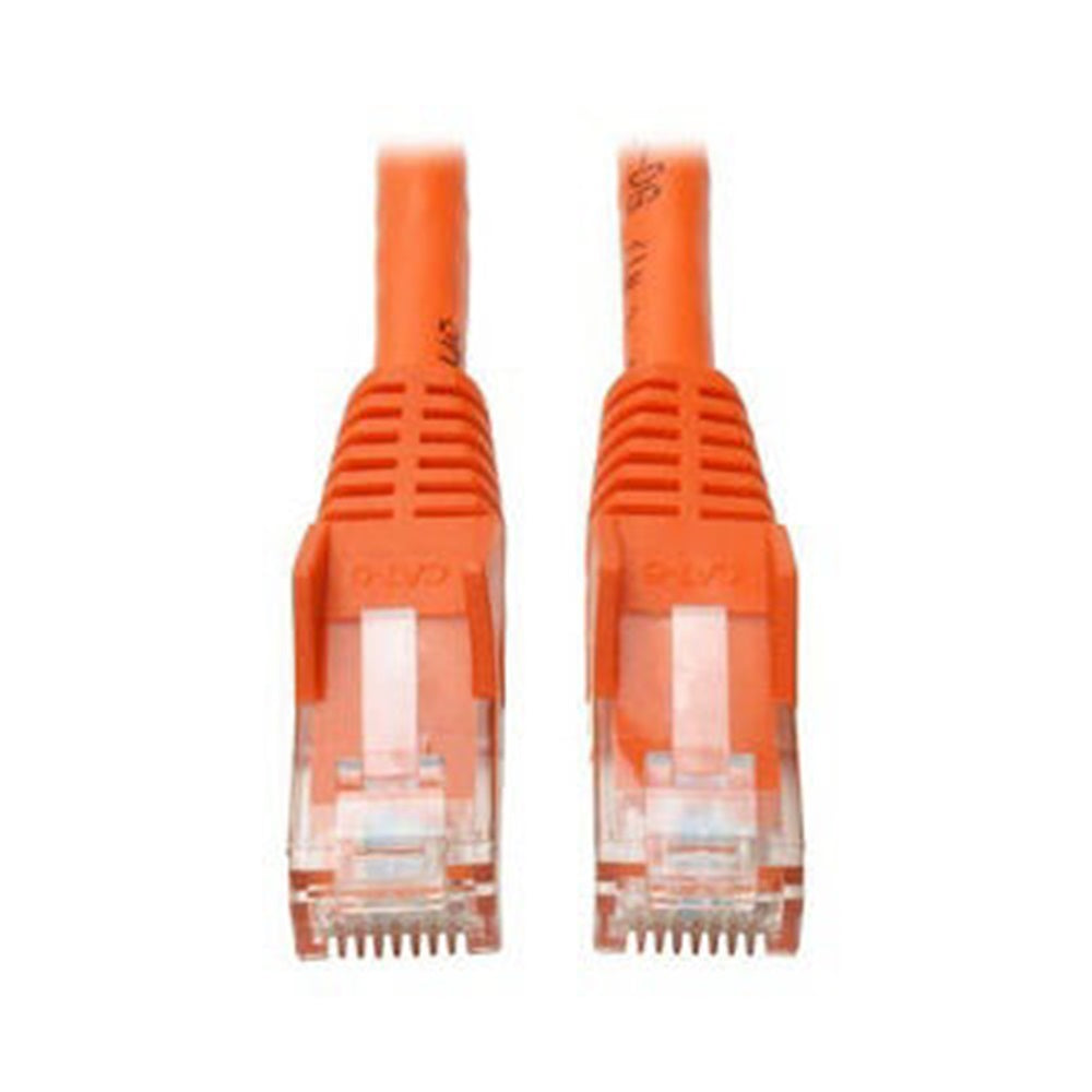 Eaton N201-007-OR Cat6 Gigabit Snagless Molded (UTP) Ethernet Cable (RJ45 M/M), PoE, Orange, 7 ft. (2.13 m)