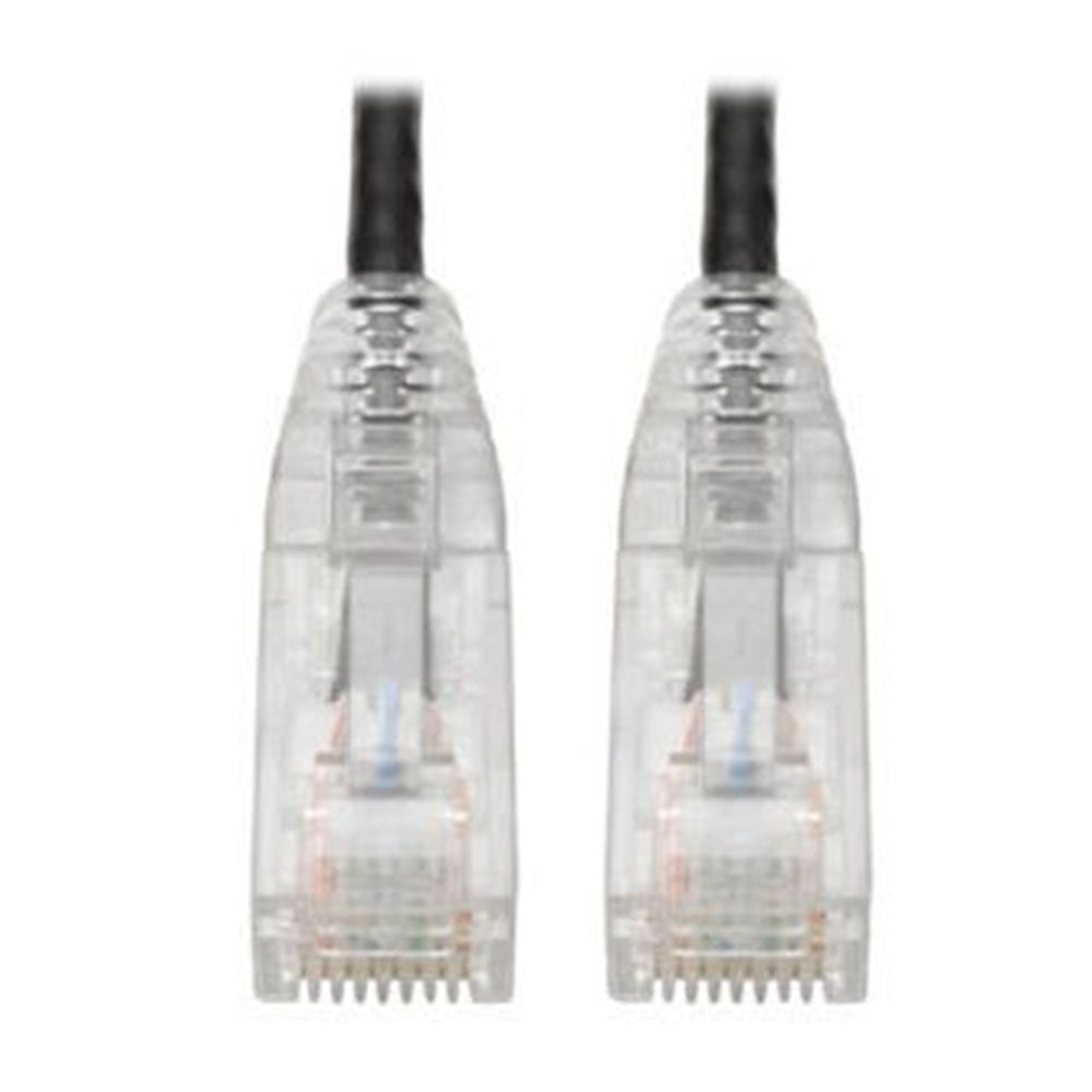 Eaton N201-S01-BK Cat6 Gigabit Snagless Slim UTP Ethernet Cable (RJ45 M/M), PoE, Black, 1 ft. (0.31 m)