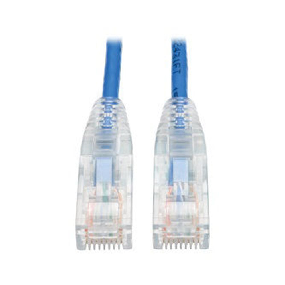 Eaton N201-S03-BL Cat6 Gigabit Snagless Slim UTP Ethernet Cable (RJ45 M/M), PoE, Blue, 3 ft. (0.91 m)
