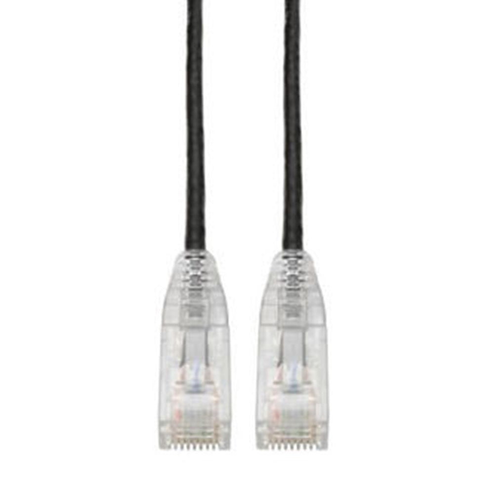 Eaton N201-S15-BK Cat6 Gigabit Snagless Slim UTP Ethernet Cable (RJ45 M/M), PoE, Black, 15 ft. (4.57 m)