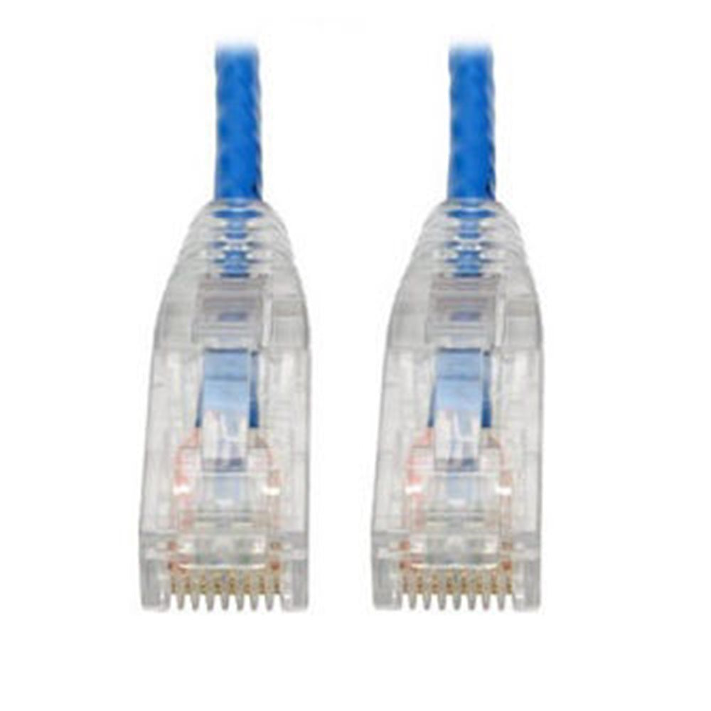 Eaton N201-S6N-BL Cat6 Gigabit Snagless Slim UTP Ethernet Cable (RJ45 M/M), PoE, Blue, 6-in. (15.24 cm)