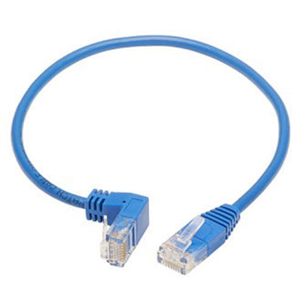 Eaton N204-S01-BL-DN Down-Angle Cat6 Gigabit Molded Slim UTP Ethernet Cable (RJ45 Right-Angle Down M to RJ45 M), Blue, 1 ft. (0.31