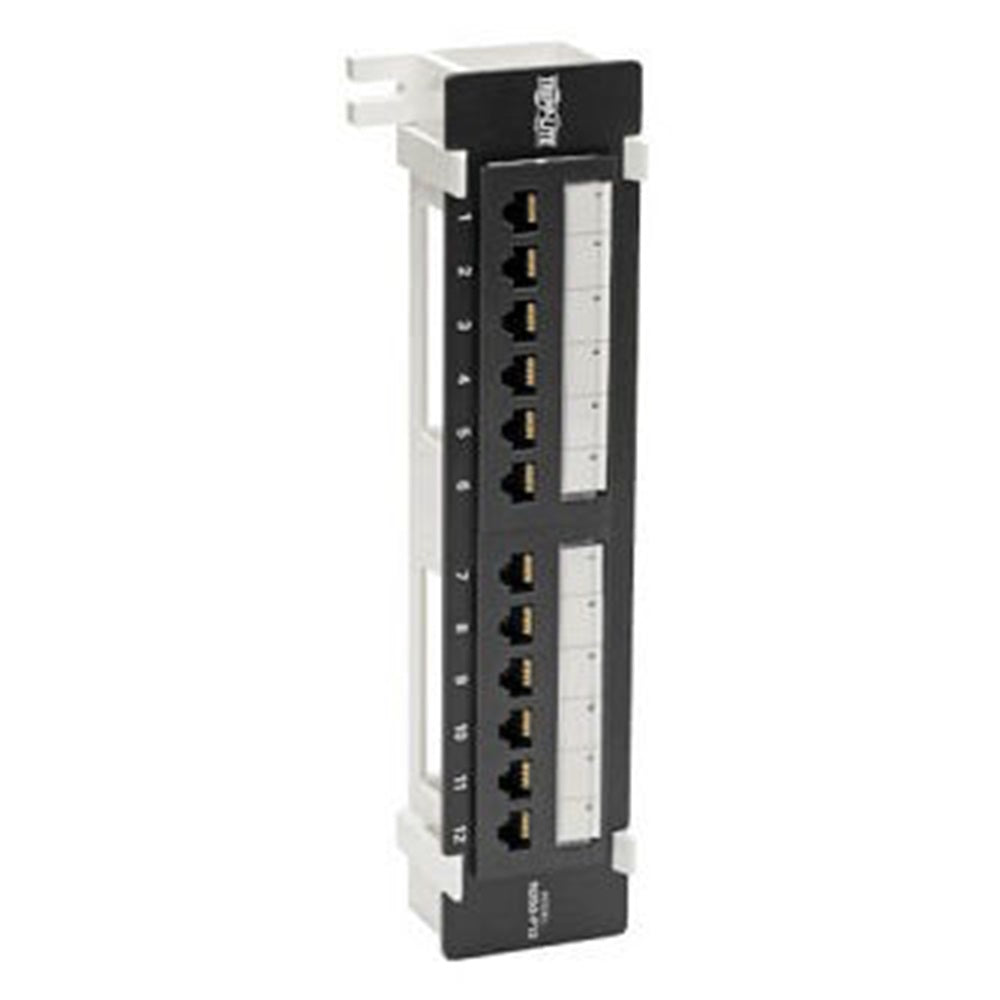 Eaton N250-P12 Cat6 Wall-Mount 12-Port Patch Panel - PoE+ Compliant, 110/Krone, 568A/B, RJ45 Ethernet, TAA