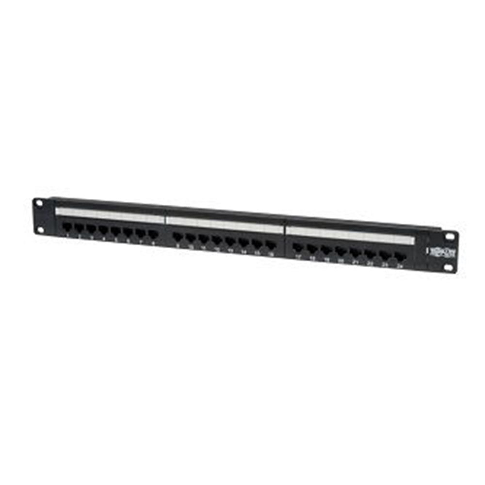 Eaton N252-024 24-Port 1U Rack-Mount Cat6/Cat5 110 Patch Panel, 568B, RJ45 Ethernet, TAA