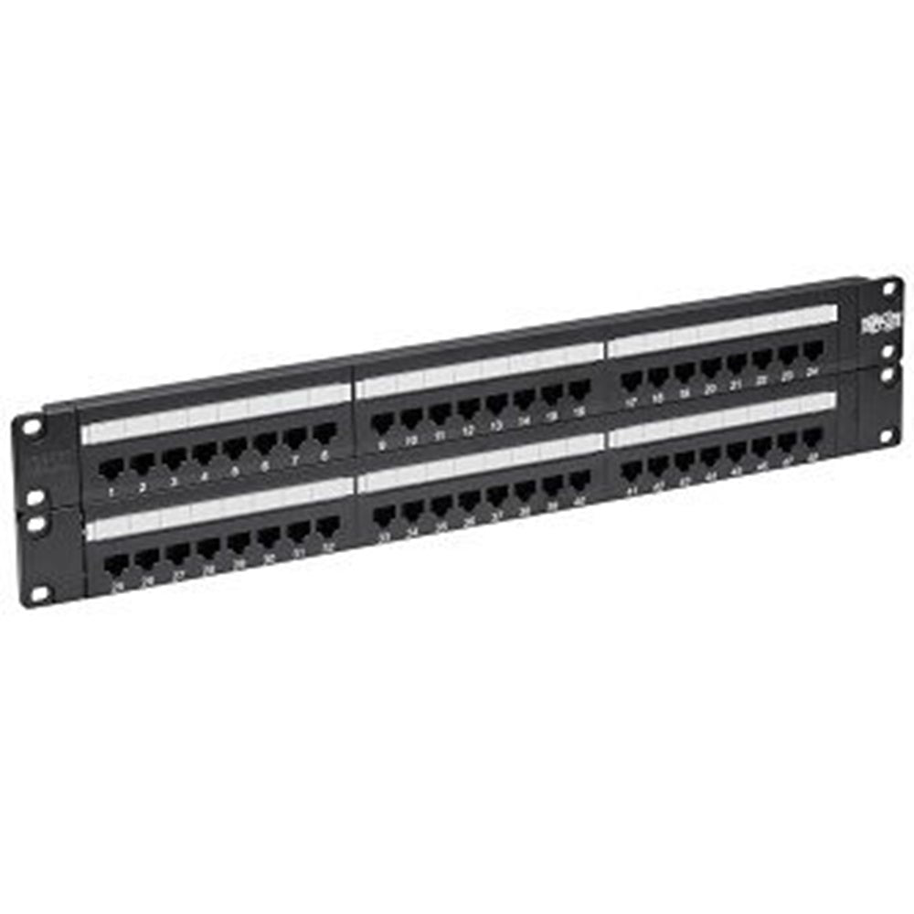 Eaton N252-048 48-Port Cat6 Patch Panel - UTP, 110 Punch Down, RJ45, 2U, TAA