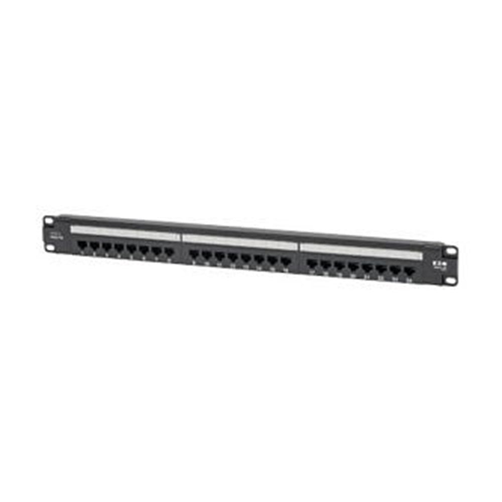 Eaton N252-P24 Cat6 24-Port Patch Panel - PoE+ Compliant, 110/Krone, 568A/B, RJ45 Ethernet, 1U Rack-Mount, TAA