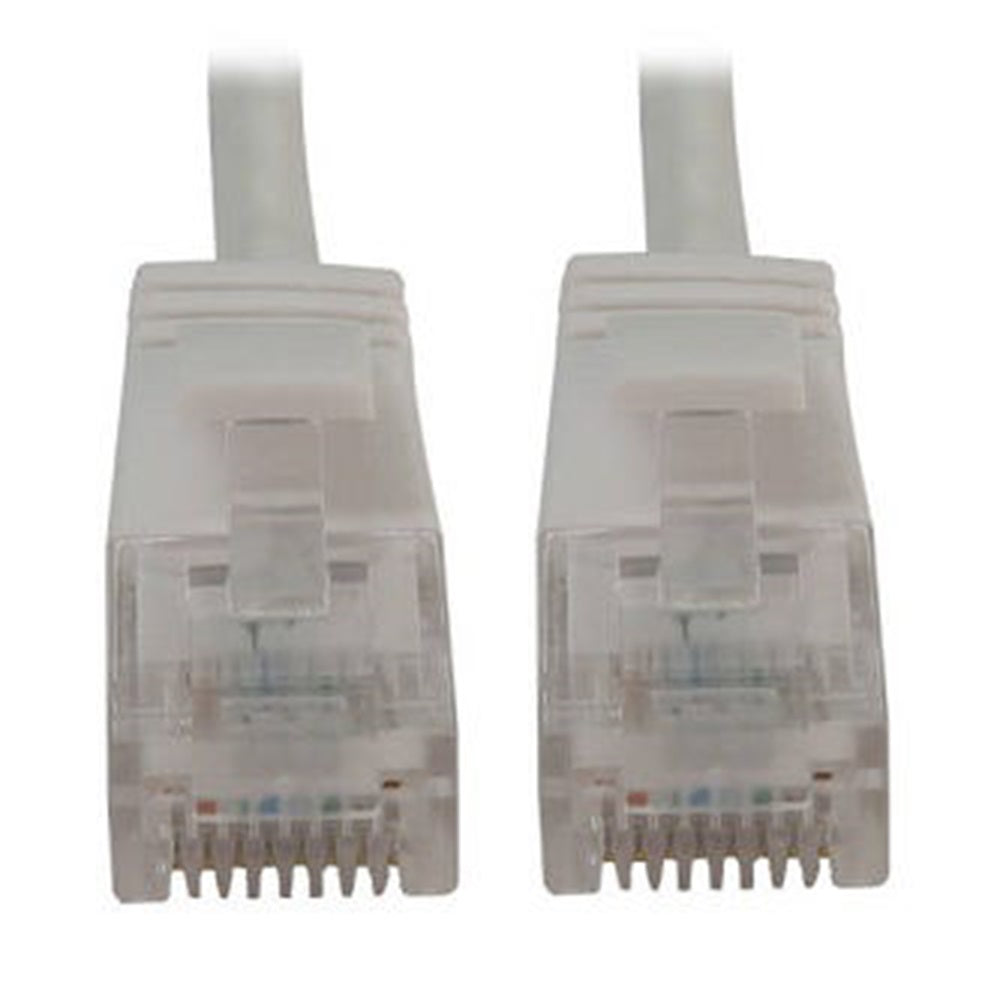Eaton N261-S6N-WH Cat6a 10G Snagless Molded Slim UTP Ethernet Cable (RJ45 M/M), PoE, White, 6 in. (15 cm)