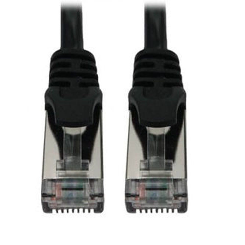 Eaton N262-S15-BK Cat6a 10G Snagless Shielded Slim STP Ethernet Cable (RJ45 M/M), PoE, Black, 15 ft. (4.6 m)
