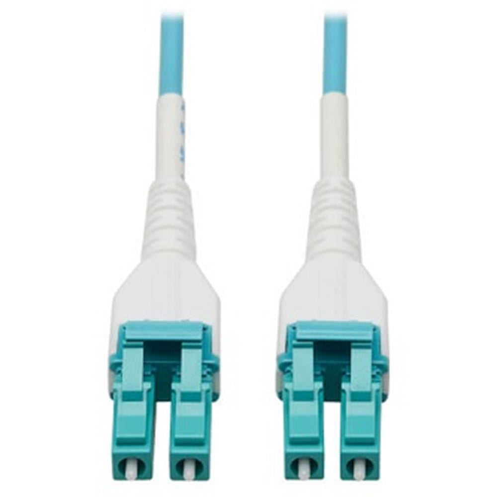Eaton N821-15M-AQ-AR 100G Duplex Multimode 50/125 OM4 Armored Fiber Optic Cable (LC/LC Duplex M/M), LSZH, Aqua, 15 m (49.2 ft.)