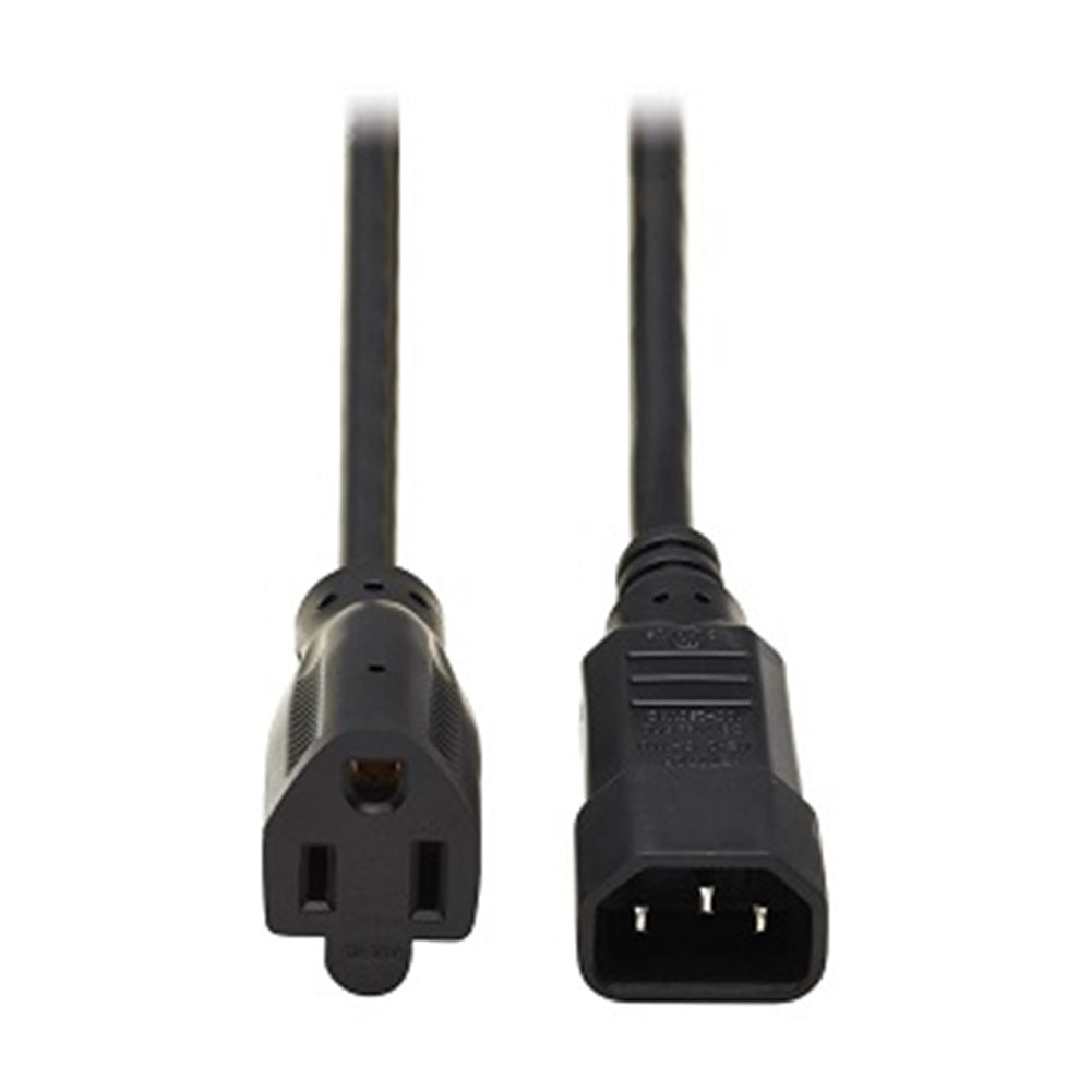 Eaton P002-002 NEMA 5-15R to C14 Computer AC Power Cable - 13A, 125V, 16 AWG, 2 ft. (0.61 m), Black