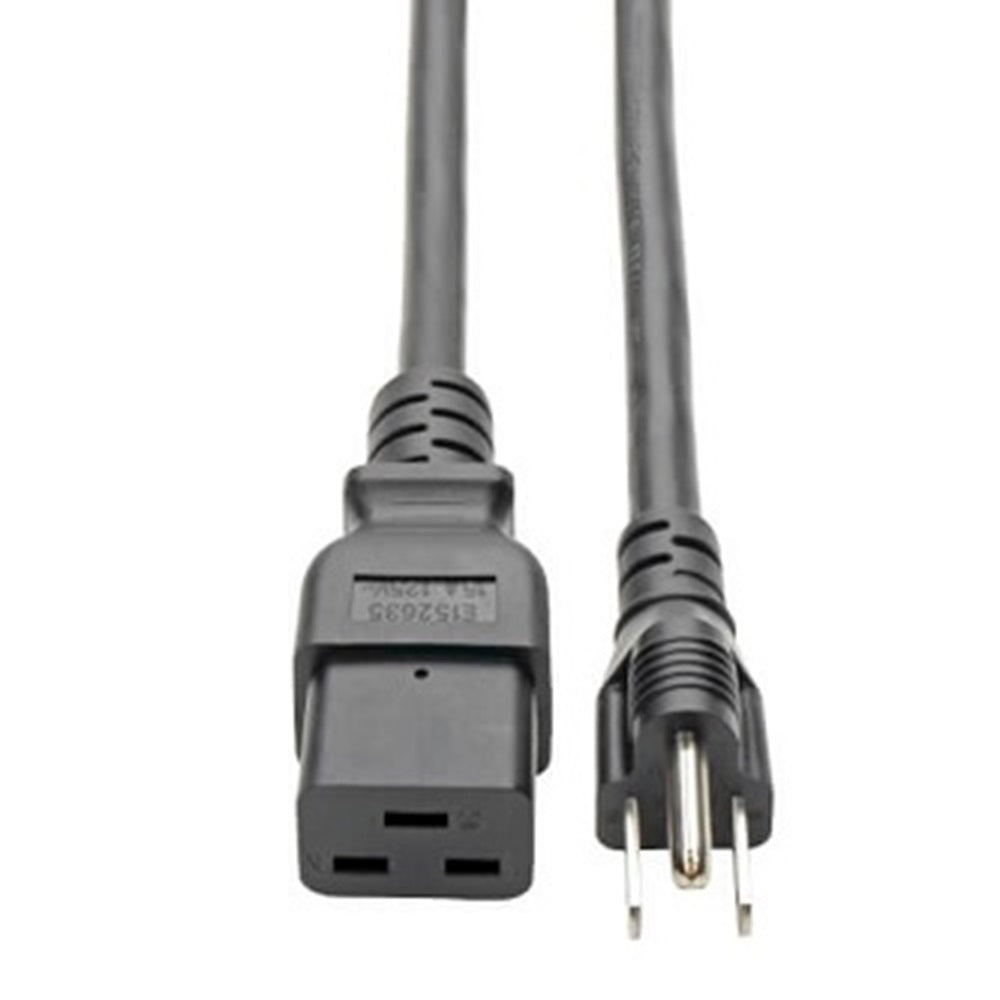 Eaton P034-008 Computer Power Cord, C19 to NEMA 5-15P - Heavy-Duty, 15A, 125V, 14 AWG, 8 ft. (2.43 m), Black