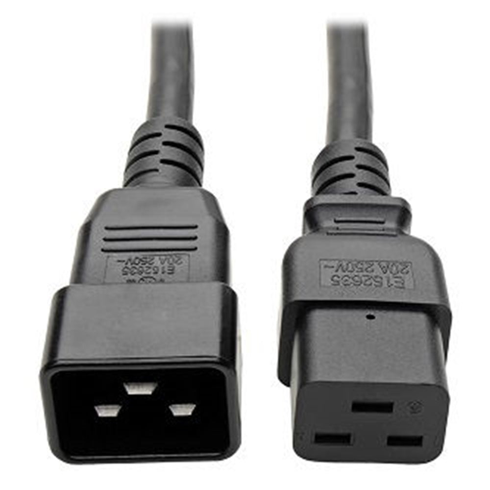 Eaton P036-006 Power Extension Cord, C19 to C20 - Heavy-Duty, 20A, 250V, 12 AWG, 6 ft. (1.83 m), Black