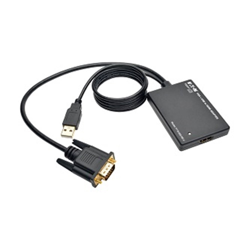 Eaton P116-003-HD-U VGA to HDMI Active Adapter Cable with Audio and USB Power (M/F), 1080p, 6 in. (15.2 cm)