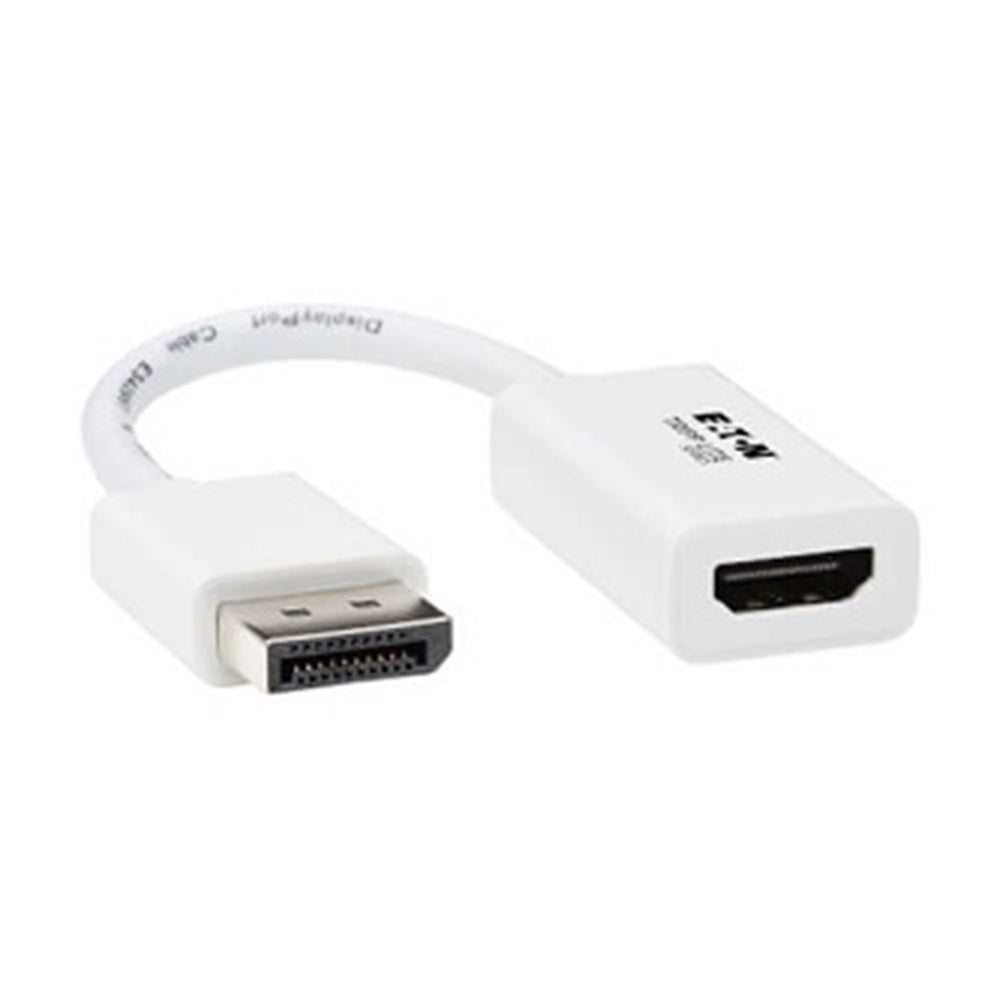Eaton P136-06N-HDR-W DisplayPort to HDMI Active Adapter (M/F) - 4K 60Hz, HDR, DP 1.2, HDCP 2.2, White, 6 in.