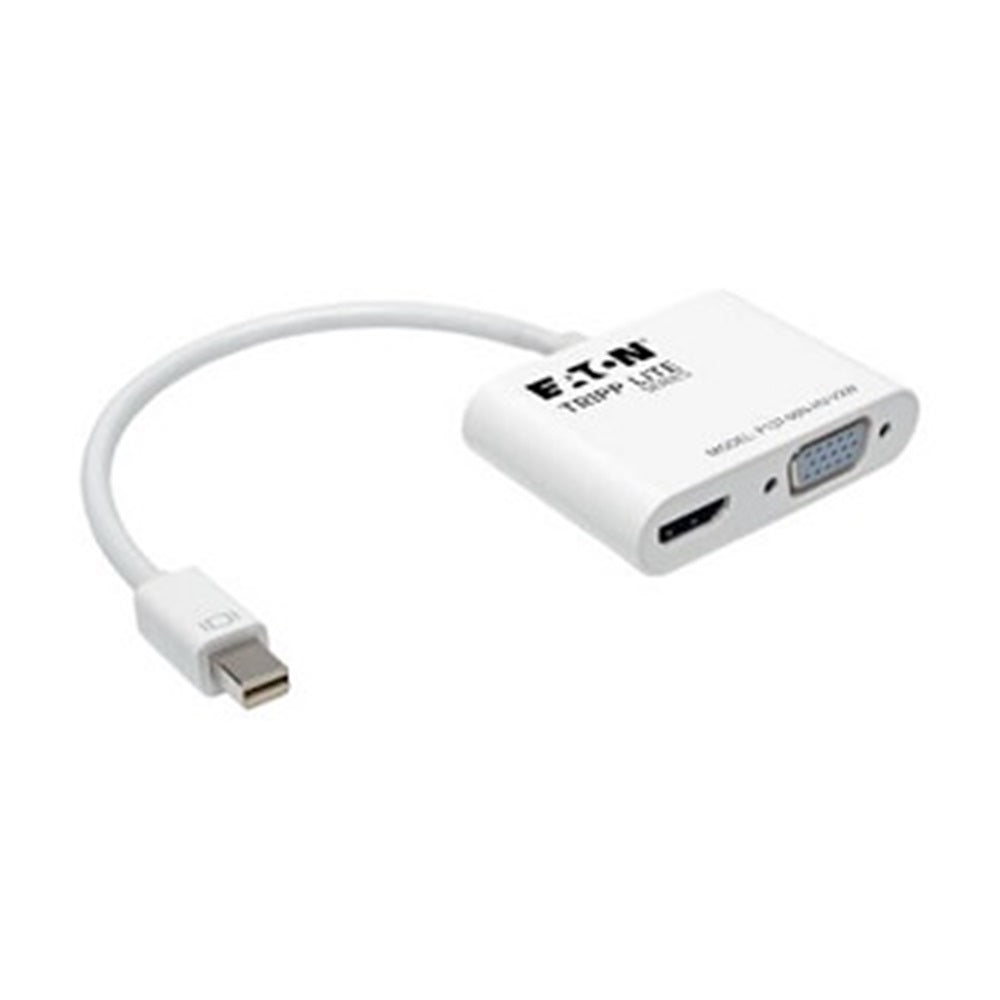 Eaton P137-06N-HV-V2W Tripp Lite Series Keyspan Mini DisplayPort to VGA/HDMI All-in-One Video Converter Adapter, 4K 30Hz HDMI
