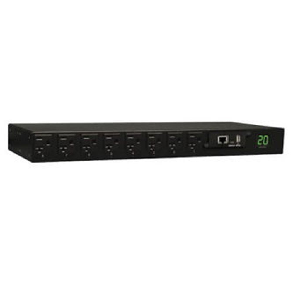 Eaton PDUMH20NET 1.9kW Single-Phase Switched PDU - LX Interface, 120V Outlets (16 5-15/20R), L5-20P/5-20P Input, 12 ft. (3.66