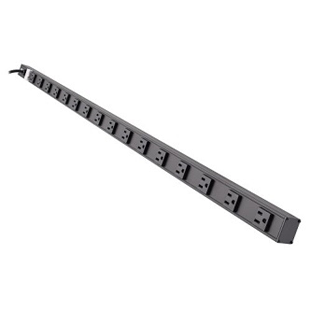 Eaton PS4816B 16-Outlet Vertical Power Strip, 120V, 15A, NEMA 5-15P, 15 ft. (4.57 m) Cord, 48 in., Black Housing