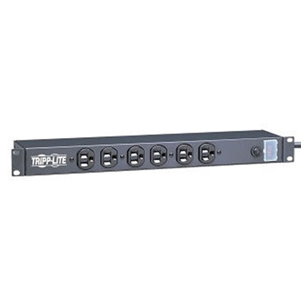 Eaton RS-1215 1U Rack-Mount Power Strip, 120V, 15A, 5-15P, 12 Outlets (6 Front-Facing, 6-Rear-Facing), 15 ft. (4.57 m) Cord