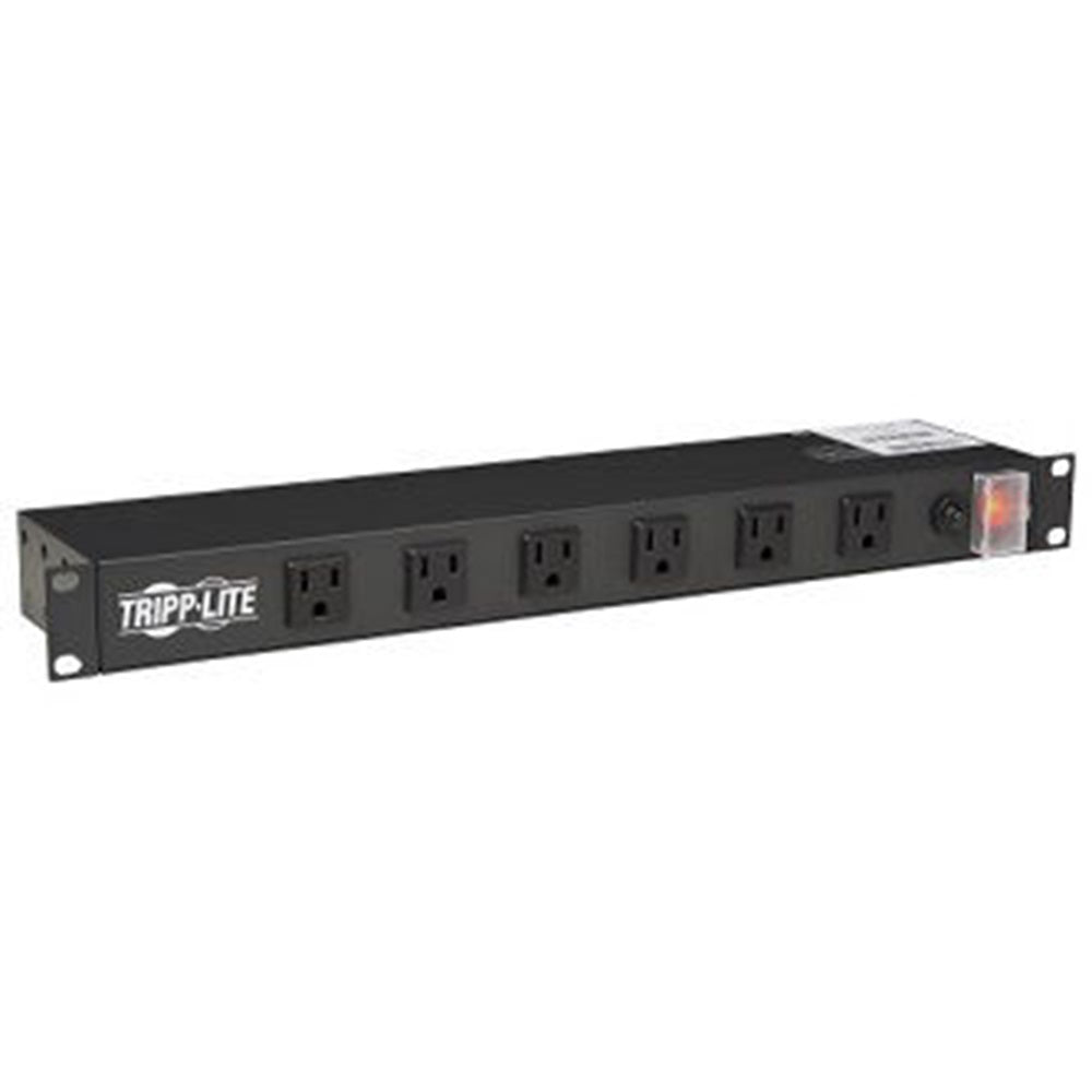 Eaton RS-1215-RA 1U Rack-Mount Power Strip, 120V, 15A, 5-15P, 12 Right-Angle 5-15R Outlets (6 Front-Facing, 6 Rear-Facing), 15