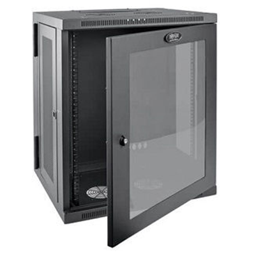 Eaton SRW15USG SmartRack 15U Low-Profile Switch-Depth Wall-Mount Half-Height Rack Enclosure, Clear Acrylic Window, Hinged