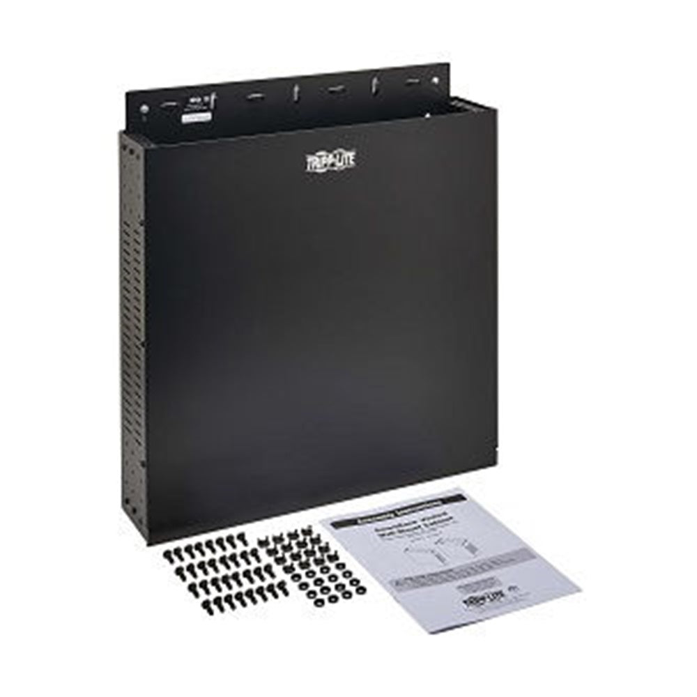 Eaton SRWO2UBRKT SmartRack 2U Low-Profile Vertical-Mount Vented Wall-Mount Mini Rack Enclosure, Black