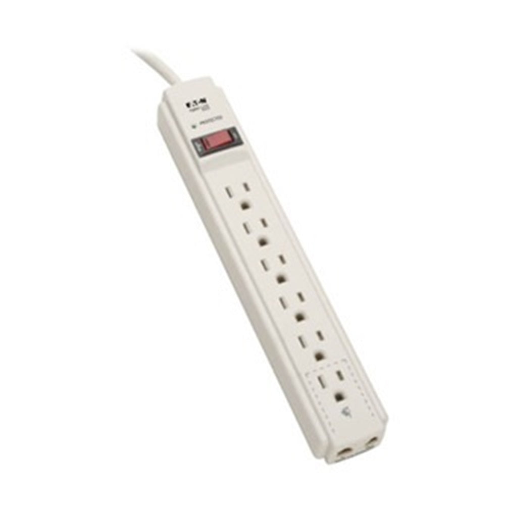 Eaton TLP604TEL Tripp Lite Series Protect It! 6-Outlet Surge Protector, 4 ft. (1.22 m) Cord, 790 Joules, Tel/Fax/Modem