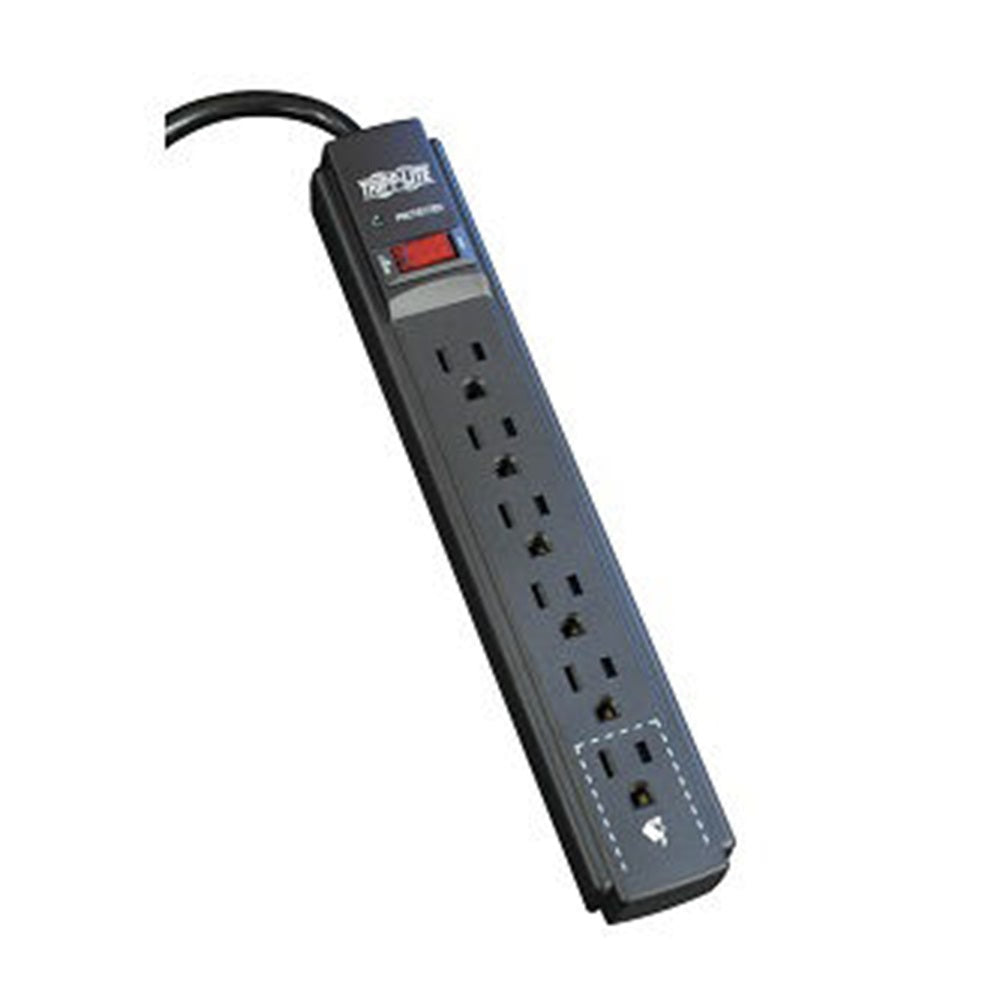 Eaton TLP606B Protect It! 6-Outlet Surge Protector, 6 ft. Cord, 790 Joules, Diagnostic LED, Black Housing